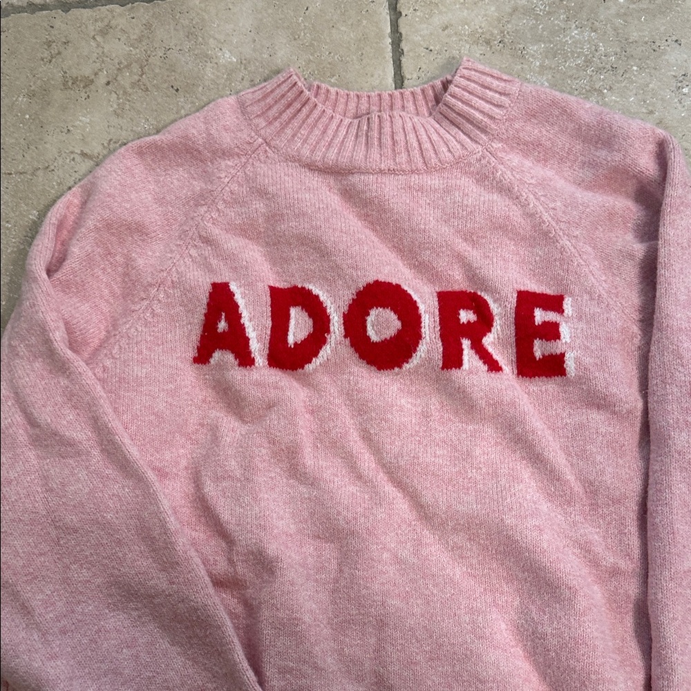 Old Navy Pink and Red Crew Neck Sweater